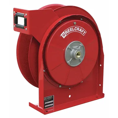 REELCRAFT Spring Return Hose Reel: 25 ft (3/8 in I.D.), 500 psi Max Op Pressure, Brass - Compact Air or Water Spring-Return Hose Reels
