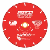 DIABLO Diamond Saw Blade: Metal, 7 in Blade Dia., 5/8 in_7/8 in Arbor Size, Wet/Dry, Better (MPN DDD070DIA101F)