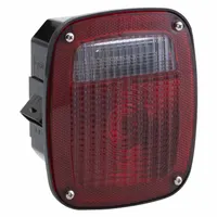 GROTE Stop/Turn/Tail Light: LED, Stop, Turn, and Tail Combo Light, Clear/Red, Square, Metri-Pack (MPN 53630)
