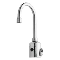 CHICAGO FAUCETS Bathroom Sensor Faucet: HyTronic Gooseneck, Cast Brass, Polished Chrome Finish (MPN WWG116.123.AB.1T)