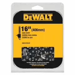 Replacement chainsaw chain for 16-inch compatible bar lengths. Features 3/8-inch pitch, 0.04-inch gauge, 56 drive links, and 11/16-inch file size. Suitable for cutting wood in felling, limbing, and bucking tasks.