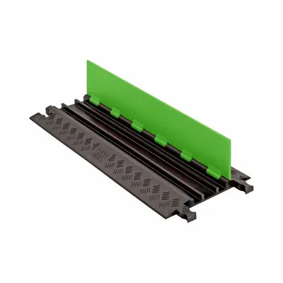 CHECKERS HI-VIZ CABLE PROTECTOR: 3 Channels, Hinged, 3/4 in Max Cable Dia - 3-Channel Hinged-Cover Cable Ramps