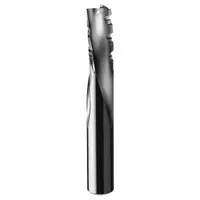 This solid carbide spiral downcut router bit is designed for routing phenolic materials. With 3 flutes, a 3/8" cutting diameter, and a 7/8" length of cut, it produces clean, chip-free edges in composite panels and circuit-board substrates. Suitable for CNC routing applications requiring precise surface finish and edge quality
