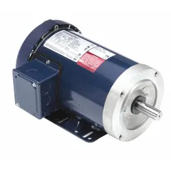 Totally enclosed fan-cooled 3-phase AC motor with C-face and rigid base mounting. Rated 1 hp at 1765 RPM, full load current 3.3/1.7 A at 230/460V AC 60 Hz. Suitable for continuous-duty industrial applications such as pumps, fans, conveyors, and machine tools.