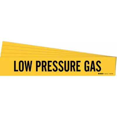 BRADY Low Pressure Gas Adhesive Pipe Marker - Low Pressure Gas Adhesive Pipe Markers