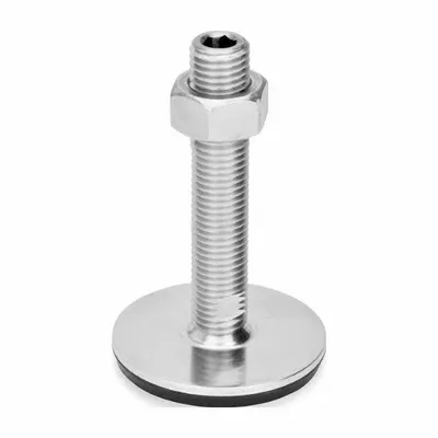 JW WINCO Non-Skid Male Leveling Mount, 5/8"-11, 2.36 in Base, 3,597 lbf Capacity - Non-Skid Male Leveling Mounts
