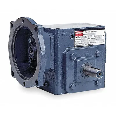 Dayton Speed Reducer: 20:1, 88 RPM, 1.5 hp Input Max, 892 in-lb Output Max, Keyed - Direct-Drive Right-Angle Speed Reducers
