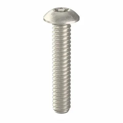 TAMPER-PRUF-SCREW Tamper Resistant Screw: #10-24 Thread Size, 1 in Lg, Stainless Steel, Plain - Button Head Tamper-Resistant Machine Screws