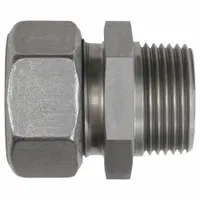 This flareless bite-type compression fitting adapter connects 12 mm OD tubing to a 3/4 in male BSPT threaded port. Made of stainless steel, it provides a leak-resistant seal in industrial fluid systems such as hydraulics, pneumatics, and instrumentation