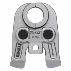 Steel jaws designed for use with compact press tools to create press connections on 3/4 in black iron and carbon steel pipe. Compatible with Mueller Streamline fittings. Suitable for plumbing, gas, and industrial piping applications requiring leak-free connections.