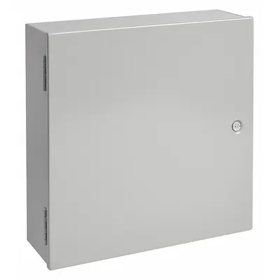 HOFFMAN Enclosure: Steel, 16 in x 12 in x 7 in, NEMA 1, Solid Cover, Hinged - Steel Indoor Enclosures with Hinged Covers