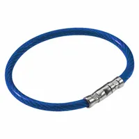 Twisty Key Ring: 1 1/2 in Key Ring Dia, Metal, Blue, 5 PK (MPN 8113005)