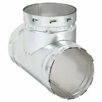 Duct Tee: 5 in Duct, 10 in Lg, Steel, Category I, Outer Galvanized Steel w/ Inner Aluminum Liner (MPN 5ET)