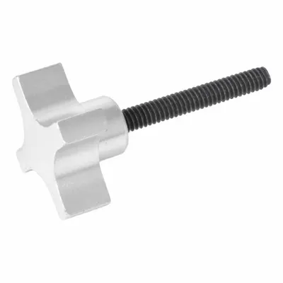 JW WINCO Hand Knob; 4-Prong Knobs: 4 Point, Aluminum w/ Steel Thread, 5/8"-11 Thread - 4-Arm Knobs with Threaded Stud