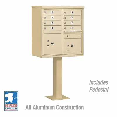 SALSBURY INDUSTRIES Cluster Box Unit: CBU, 10 Doors, Horizontal, 62 in H x 30 1/2 in W x 18 in D - Multi-Unit Mailboxes