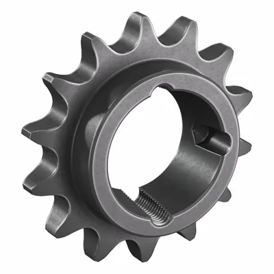 TSUBAKI Sprocket: For 60 Chain, 14 Teeth, 3.371 in Pitch Dia, 3.736 in Outside Dia - Size 60 Bushed-Bore Roller Chain Sprockets