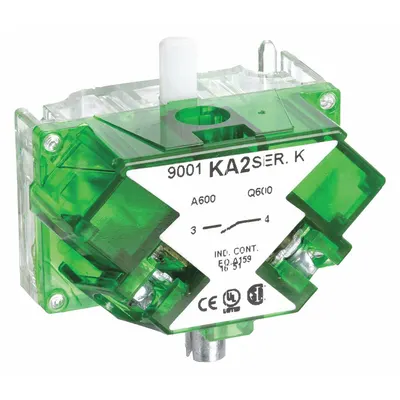 SCHNEIDER Contact Block: 30 mm Panel Mounting Size, 1NO, Momentary - Contact Blocks