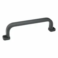 JW WINCO Pull Handle: Unthreaded Holes, Aluminum, Black, 7.87 in Mounting Hole Center to Center (MPN 668-20-210-B-SW)