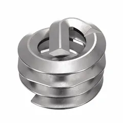 Screw-locking tanged helical insert for repairing or reinforcing threads in metal components. Made from 18-8 stainless steel with a plain finish, it provides a tensile strength of 200,000 to 250,000 psi. Features a #6-32 coarse right-hand thread and requires an STI tap of the same size. Supplied in a pack of 1,000.