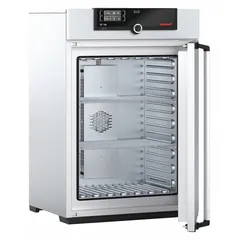 MEMMERT UF 160 forced-air convection oven with 5.9 cu ft capacity, 300°C max temperature, and 3,200 W power on 115V AC. Temperature uniformity of +/-1.9°C and accuracy tolerance of +/-0.1°C up to 99.9°C, +/-0.5°C at 100°C+. Used for drying, heating, sterilization, aging tests, and material conditioning in laboratory and industrial processes.