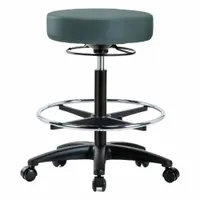 Stool: Vinyl, Ht Range 24 1/2 in to 34 1/2 in, 17 in Seat Wd, 17 in Seat Dp, 0 Glides, 5 Casters (MPN BR-VHBSO-RG-CF-RC-8546)