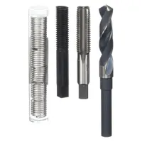 This thread repair kit includes helical inserts, a drill bit, and an STI tap for restoring damaged internal threads in metal components. Inserts are 18-8 stainless steel with a free-running design, M16-2.00 coarse thread, 24 mm overall length, and right-hand direction. Kit includes a 21/32 drill bit and M16-2.00 STI tap