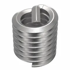 Free-running helical insert with tanged tang for installation. Made from 18-8 stainless steel with tensile strength of 200,000 to 250,000 psi. Thread size 5/16"-18, right-hand orientation, coarse pitch. Plain finish. Supplied in a 500-piece pack. Used to repair or reinforce tapped threads in metal components.