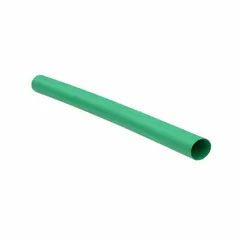 Standard heat shrink tubing with 0.19 in inner diameter before shrinking and 0.09 in after shrinking, featuring a 2:1 shrink ratio. Green in color, it is used for insulating and protecting electrical connections, covering wires and terminals to prevent shorts, corrosion, and abrasion. Suitable for applications such as industrial control panels, automotive wiring, and maintenance repairs.