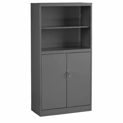 TENNSCO Storage Cabinet: Medium Gray, Steel, 72 in Overall Ht, 36 in Overall Wd - Double Stack Storage Cabinets
