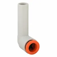 SMC Push-Fit Elbow Fitting: 10 mm OD x 10 mm OD Size, Push-to-Connect x Push-to-Connect, Brass (MPN KQ2L10-99A)