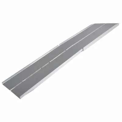 SILVER SPRING Wheelchair Ramp: Wheelchair Ramp, Silver, 5 5/12 ft Retracted Lg, ADA, 2 1/2 ft Usable Wd - Wheelchair Ramps without Handrails