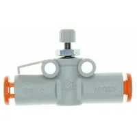 SMC Speed Controller: In-Line Fitting, Knob, M5 Valve Body Size, 6 mm Push to Connect Tube, 6 mm (MPN AS1002F-06A)