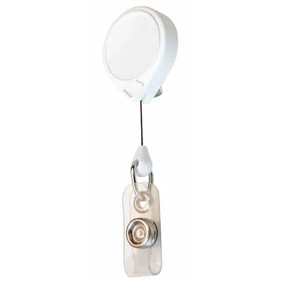 KEY-BAK Badge Holder: Strap, Horizontal/Vertical, 3 in Overall Ht, 1 1/2 in Overall Wd - Retractable Tethers for Badges