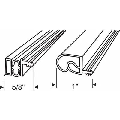 OEM APPROVED VENDOR Magnetic Door Perimeter Seal Kit, Dark Gray Vinyl, 6 13/16 ft - Door Perimeter Seal Kits