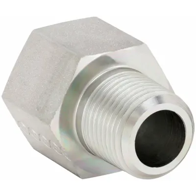 PARKER Metal Pipe Straight: Straight, Steel, 3/8 in x 18 mm - Hydraulic Threaded Extreme-Pressure Pipe Fittings