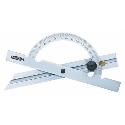 INSIZE Manual-Reading Protractor: 15 45/64 in Blade Lg, 10°to 170°, 1° Graduations - Manual-Reading Protractors