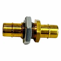 MEM-CO Mini Barb Fitting: 3/4 in ID x 1/2 in ID Size, Tube x Tube, Brass, Bulkhead (MPN 3/4BK10)