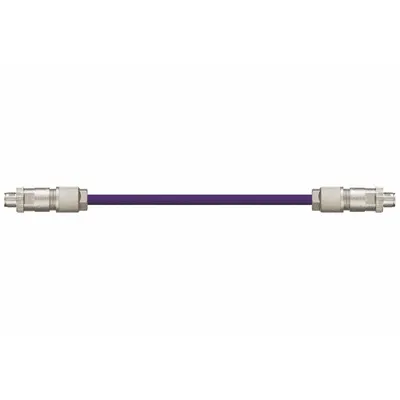 READYCABLE Ethernet Cable: Cat6a, M12 Male Straight x M12 Male Straight, 5 ft Lg, PUR - M12 Connector to M12 Connector Cordsets