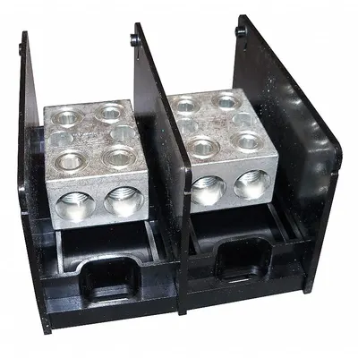 MERSEN Power Distribution Block: Open, Lug, Lug - Open Blocks with Lugs