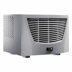 This RITTAL air conditioner is a roof-mount, cooling-only unit designed for indoor dust-tight environments. It operates at 400/460V and provides 13,649 BtuH of cooling capacity. Suitable for maintaining temperature control within electrical enclosures housing sensitive components.