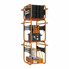 Single-acting hydraulic unit powered by 115 VAC, delivering a maximum flow of 700 cu in/min and a maximum pressure of 10,000 psi. Designed for portable motion control applications such as lifting, pressing, and positioning with single-acting cylinders and tools.