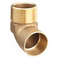NIBCO Sweat Fitting Elbow: 1 1/2 in CTS x 1 1/2 in Pipe, Cup x MNPT, Bronze (MPN 7074LF-112)