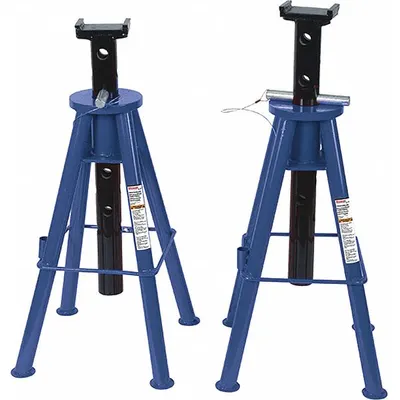 WESTWARD Vehicle Stand: Pin Adjustment, 10 ton Load Capacity, 47 1/8 in Max Extended Ht - Heavy-Duty Jack Stands