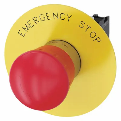 Siemens Emergency Stop Push Button: Non-Illuminated, Mushroom Head Profile, Non-Metallic - Mushroom-Head Push Buttons