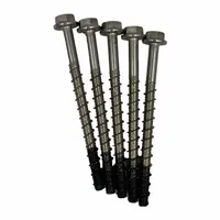 MKT FASTENING Screw Anchor: 8 in Overall Lg, 1/2 in Dia, Stainless Steel, Plain, External Hex, 10 PK (MPN 4312800)