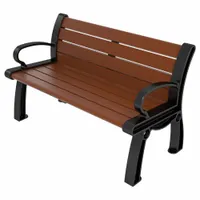 ULTRASITE Heritage Outdoor Bench: Heritage, 48 in Overall Lg, 30 in Overall Ht, Brown, Black (MPN PB 4BROBFHER)