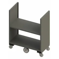 DURHAM MFG Stock Truck: 2,000 lb, Flush Lip, 25 in L x 49 in W x 58 in H Overall Dim., 2 Shelves (MPN 2SPT12G244825/8PU95). Key specifications — Shelf Adjustability: Fixed; Brand: DURHAM MFG; Color: Gray; Caster/Wheel Configuration: (2) Rigid.