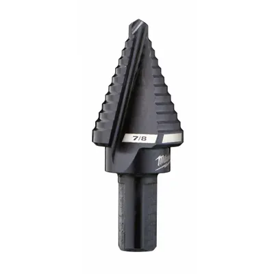 MILWAUKEE Step Drill Bit: 7/8", Black Oxide HSS - High-Speed Steel Step Drill Bits