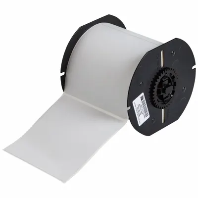 BRADY Pre-Cut Label Stock Roll: 4 in x 4 in, 4 in x 4 in, Metalized Polyester - Brady Precut Label Rolls
