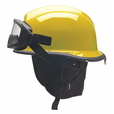 BULLARD Fire Helmet: Yellow, Polyetherimide, Modern Rear Brim